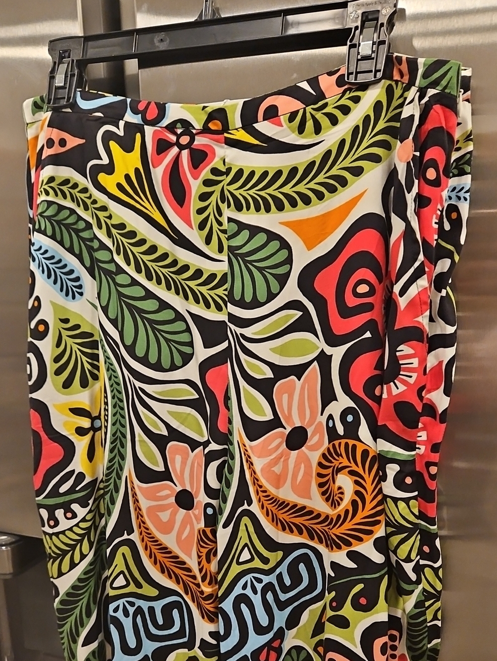 💕TRINA TURK💕 Tavia Wide-Leg Pant ~ Tiki Multi-Color Festival Boho Print 12 NWT - Picture 8 of 14